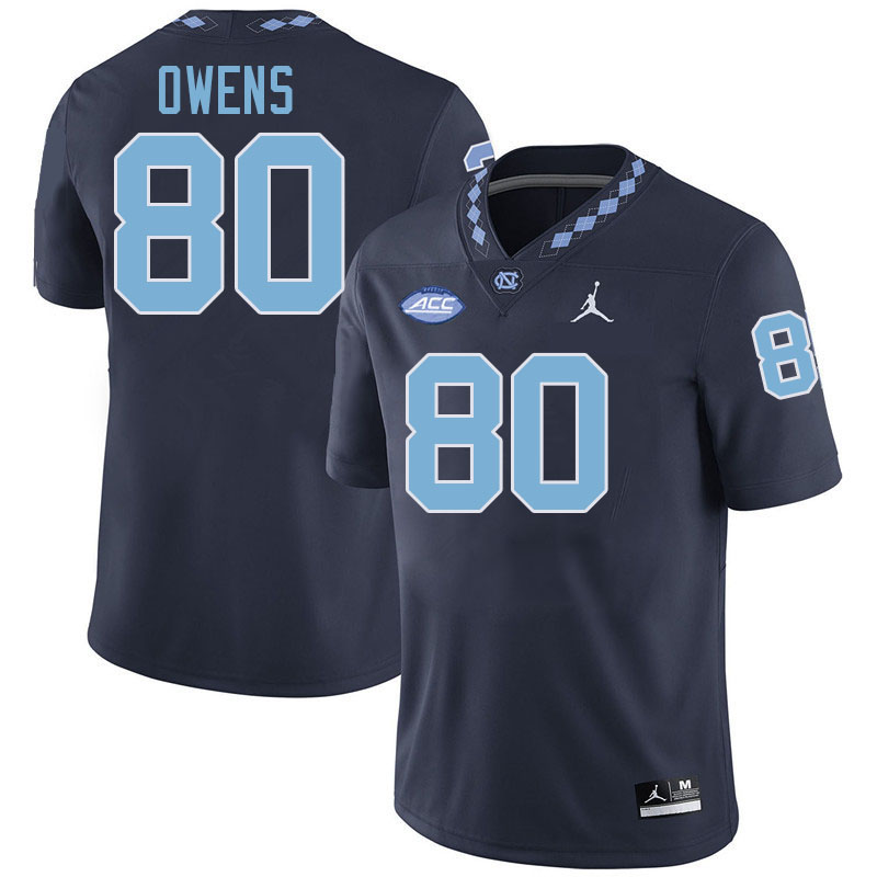 #80 Jordan Owens North Carolina Tar Heels College Football Jersey Stitched-Navy
